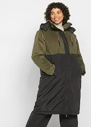 Parka lungo bitessuto con cappuccio, taglio diritto, bonprix