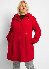 Cappotto svasato con cappuccio e pinces, bonprix