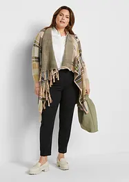 Cardigan di maglia lungo con frange, bonprix