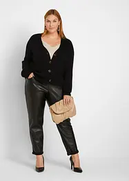 Pantaloni in similpelle con elastico in vita, bonprix