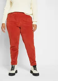 Pantaloni di velluto cropped con cinta comoda a vita alta, bonprix