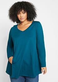 Maglia in cotone svasata con tasche, bpc bonprix collection