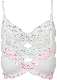 Reggiseno con ferretto (pacco da 3) con poliammide riciclata, bonprix