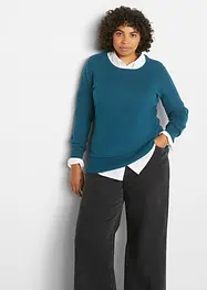 Maglione basic in maglia fine con cotone riciclato, bonprix