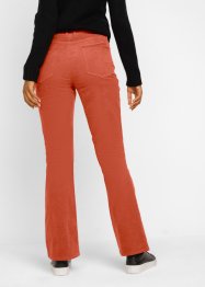 Pantaloni di velluto elasticizzato con pieghe cucite e cinta comoda bootcut, bpc bonprix collection