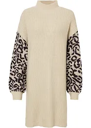 Abito in maglia oversize con fantasia leopardata, bonprix