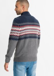 Maglione norvegese con colletto e zip, bpc bonprix collection