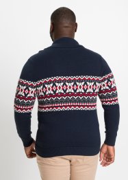 Maglione norvegese con taglio comfort e collo a scialle, bpc bonprix collection