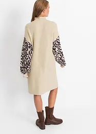 Abito in maglia oversize con fantasia leopardata, bonprix