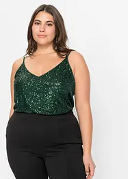 Top in jersey con paillettes, bonprix