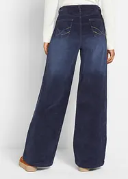Pantaloni di velluto a coste elasticizzato, wide leg, bonprix