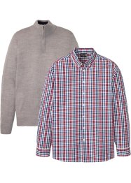 Maglione con zip e camicia (set 2 pezzi), bpc selection