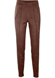 Pantaloni elasticizzati in similpelle scamosciata con cinta comoda, bpc bonprix collection