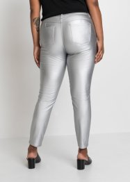 Pantaloni push-up spalmati in look metallizzato, RAINBOW