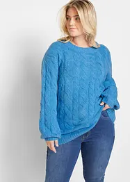 Maglione oversize con lavorazione a trecce, bonprix