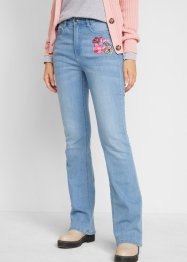 Jeans bootcut con cinta comoda e ricami, bpc bonprix collection