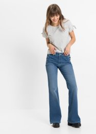 Jeans a zampa in cotone biologico con bottoni, RAINBOW