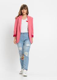 Jeans boyfriend con toppe e zone sdrucite, RAINBOW