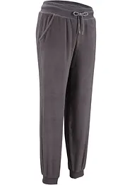 Pantaloni da jogging in pile con fascette al fondo, bonprix