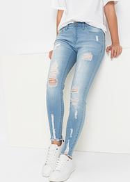 Jeans cropped super skinny strappati, RAINBOW