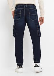 Jeans cargo con elastico in vita slim fit straight, RAINBOW