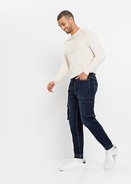 Jeans cargo con elastico in vita slim fit straight, RAINBOW