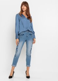Jeans slim fit cropped, a vita media, bonprix
