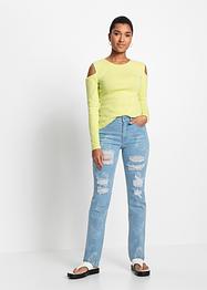 Jeans straight con farfalle stampate, RAINBOW