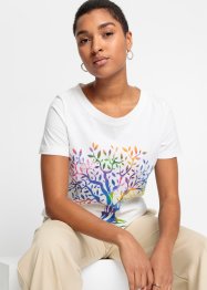 T-shirt stampata in cotone biologico, RAINBOW
