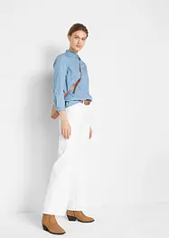 Jeans elasticizzati wide leg, vita media, bonprix