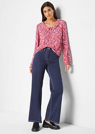 Blusa floreale con colletto in viscosa sostenibile, bpc bonprix collection