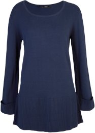 Maglione lungo in maglia fine con spacchi laterali, bpc bonprix collection