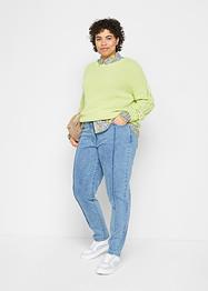 Mom jeans a vita alta con cuciture spostate in avanti e cinta comoda, bpc bonprix collection