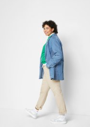 Blazer lungo in jeans con inserti smock ai lati, bpc bonprix collection