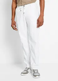 Pantaloni chino in misto lino con elastico in vita, straight, bonprix