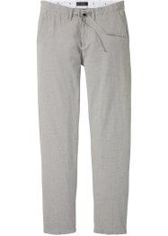 Pantaloni chino in misto lino con elastico in vita, straight, bonprix