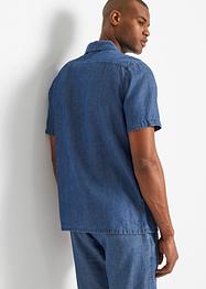Camicia in jeans a maniche corte con Lyocell e lino, John Baner JEANSWEAR