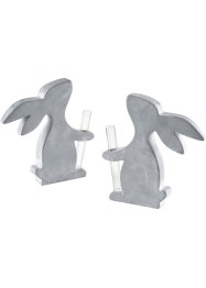 Statuetta decorativa coniglietto con vaso (pacco da 2), bpc living bonprix collection