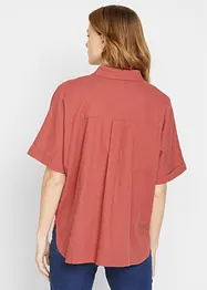 Camicetta oversize in misto lino con mezze maniche, bonprix