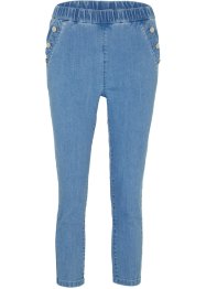 Jeans comfort elasticizzati cropped con cinta comoda e bottoni decorativi, bpc bonprix collection
