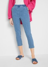 Jeans comfort elasticizzati cropped con cinta comoda e bottoni decorativi, bpc bonprix collection