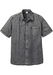 Camicia in jeans a maniche corte in look sbiadito, John Baner JEANSWEAR