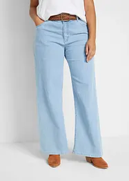 Jeans elasticizzati wide leg, vita media, bonprix