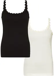Top a costine in puro cotone (pacco da 2), bonprix