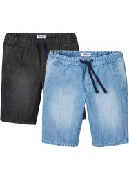 Bermuda di jeans con cinta elastica, regular fit (pacco da 2), John Baner JEANSWEAR