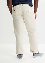 Pantaloni chino in misto lino con elastico in vita loose fit, straight, bonprix