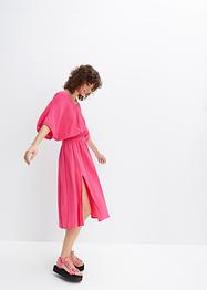 Abito in mussola con lavorazione smock in vita, bpc bonprix collection