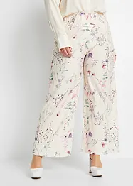 Pantaloni di jersey in crêpe con fantasia floreale, bonprix