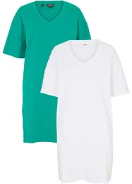 Abito t-shirt oversize con scollatura a V (pacco da 2), bonprix