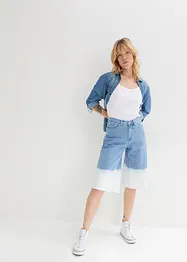 Bermuda in jeans elasticizzati wide leg, effetto dip-dye, John Baner JEANSWEAR